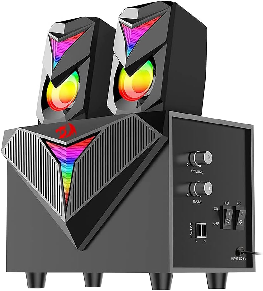 مكبر صوت Redragon GS700 Toccata RGB 2.1 ستيريو للألعاب مع مضخم صوت