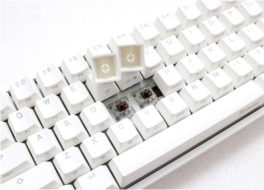 Ducky One 2 Mini RGB Mechanical Keyboard – Cherry MX Silent Red, White Case, PBT Keycaps
