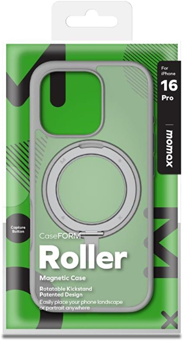 جراب موماكس ماج سيف رولير لجهاز آيفون 16 برو - رمادي