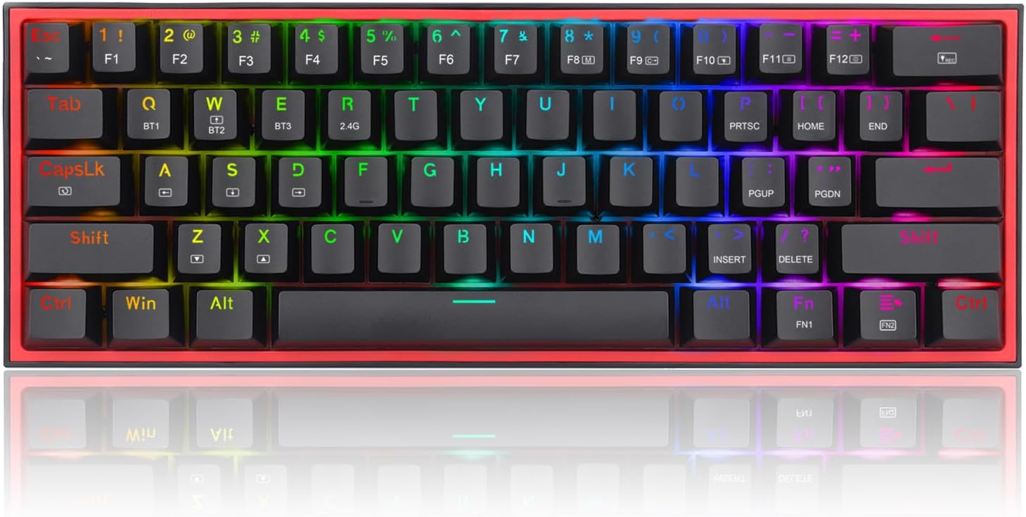 لوحة مفاتيح الألعاب الميكانيكية Redragon Fizz Pro K616-RGB 60% RGB - أسود