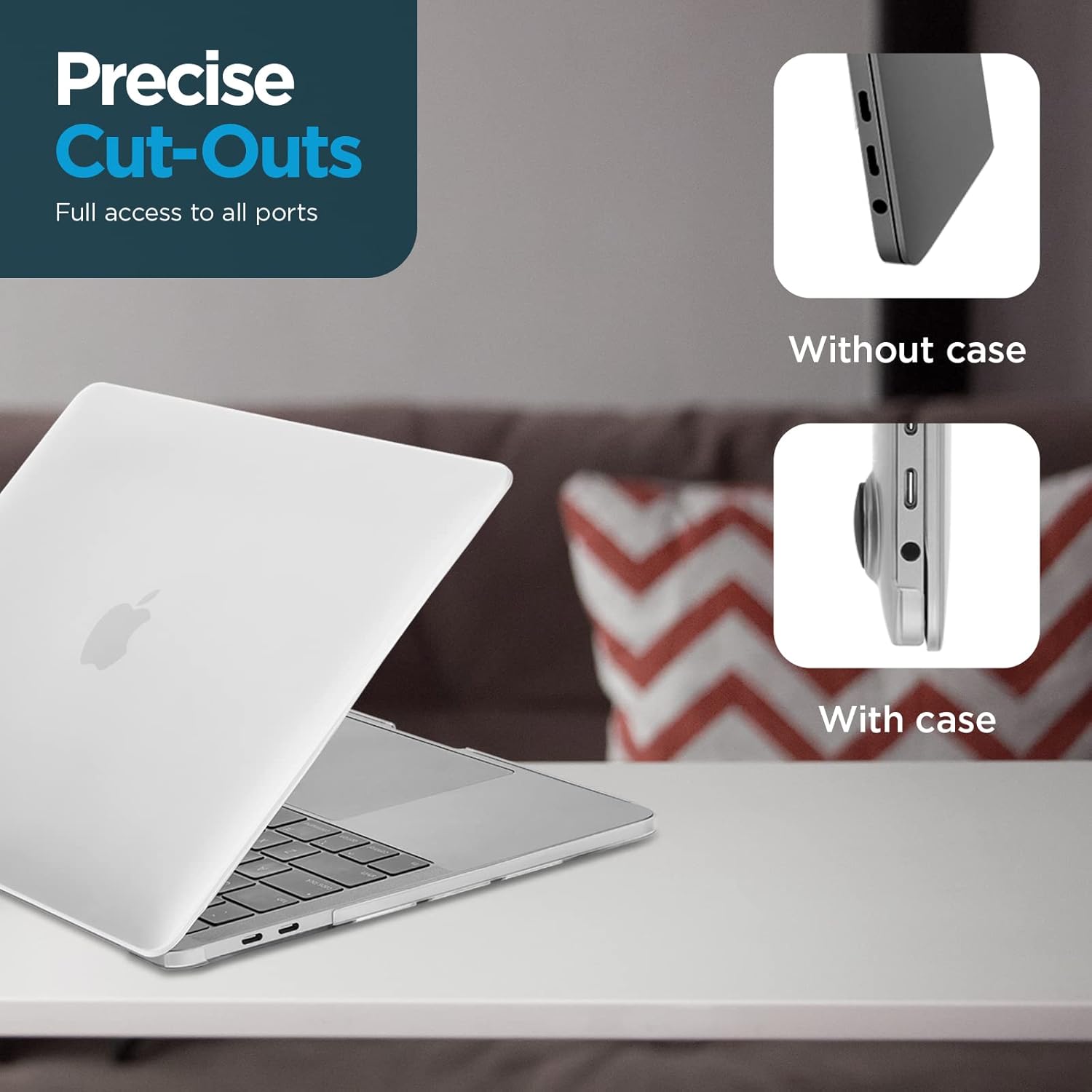حافظة Case-Mate متوافقة مع ماك بوك برو 13 بوصة - غلاف صلب سهل التركيب مع غطاء شفاف للوحة المفاتيح من السيليكون - حافظة كمبيوتر محمول مع حماية 360 درجة - ملحقات لجهاز ماك بوك برو M1 2020 M2 2022 - شفاف