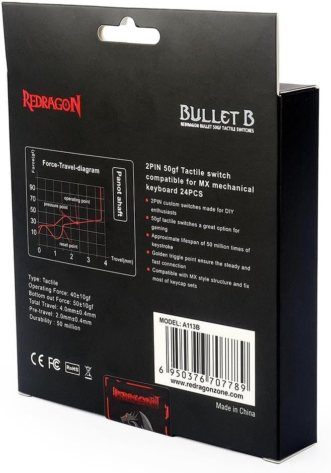 مفتاح ميكانيكي Redragon A113 B Bullet-B أزرق (24 قطعة)
