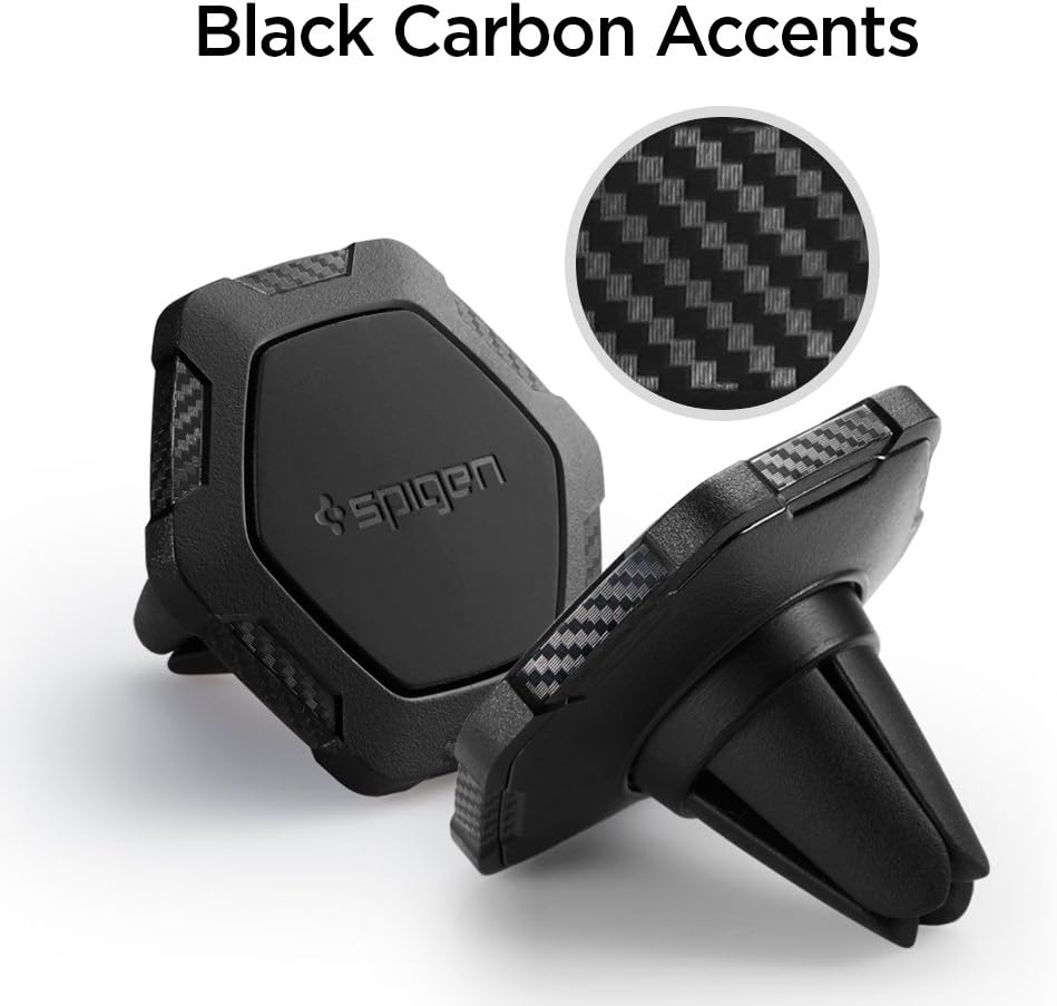 حامل هاتف سيارة Spigen Kuel QS11 رباعي مغناطيسي بفتحة تهوية السيارة QNMP متوافق مع معظم الهواتف الذكية - أسود