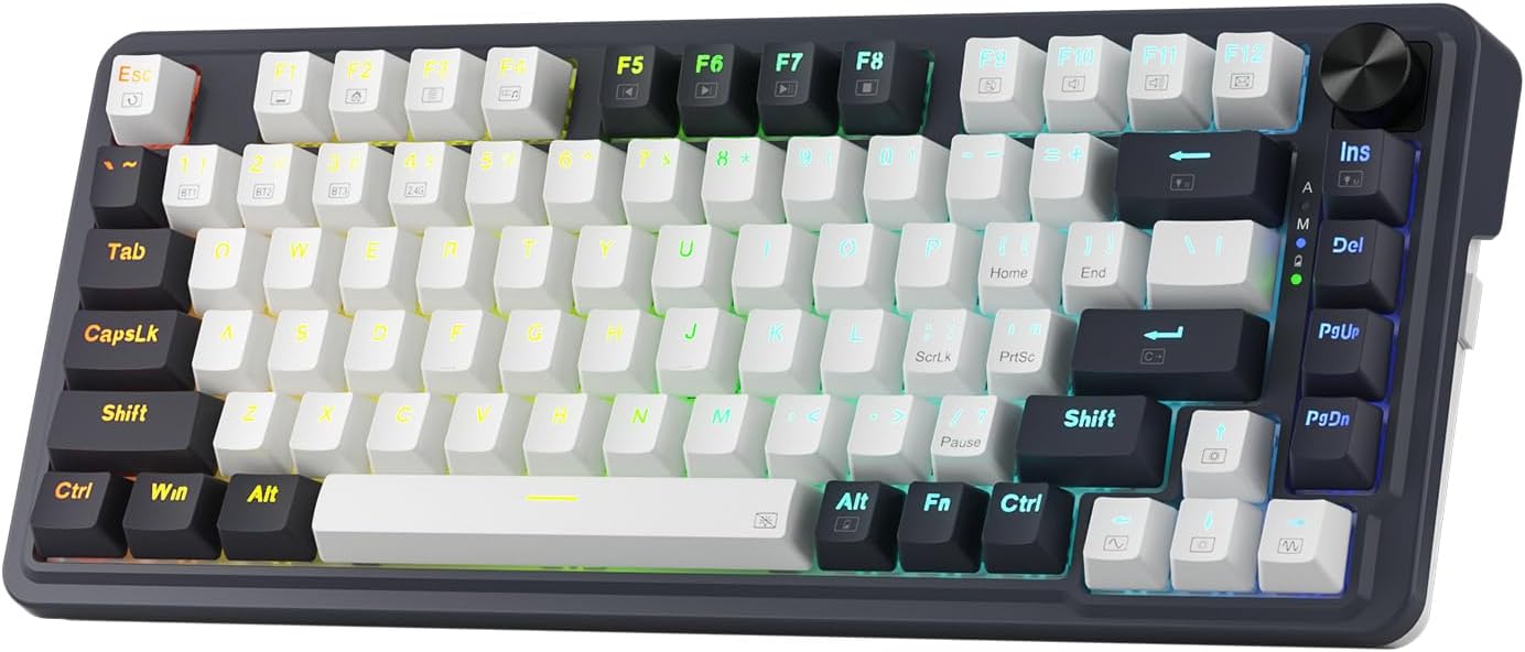 لوحة مفاتيح ميكانيكية لاسلكية Redragon UCAL PRO K673WB-RGB-PRO - تخطيط 75%، RGB، قابلة للتبديل السريع