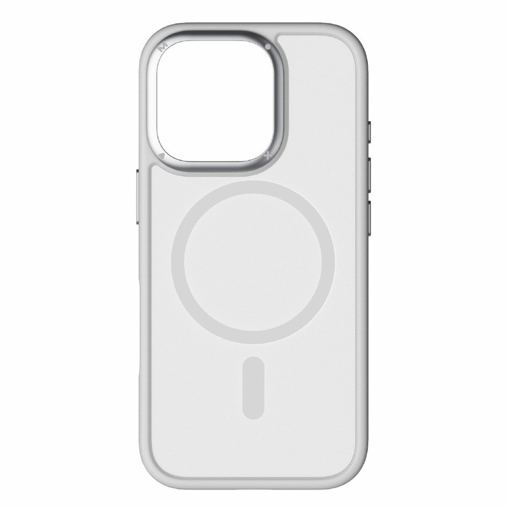 جراب MOMAX CPAP24 لهاتف iPhone 16 Pro متوافق مع غطاء MagSafe TPU+PC غير اللامع - رمادي فاتح