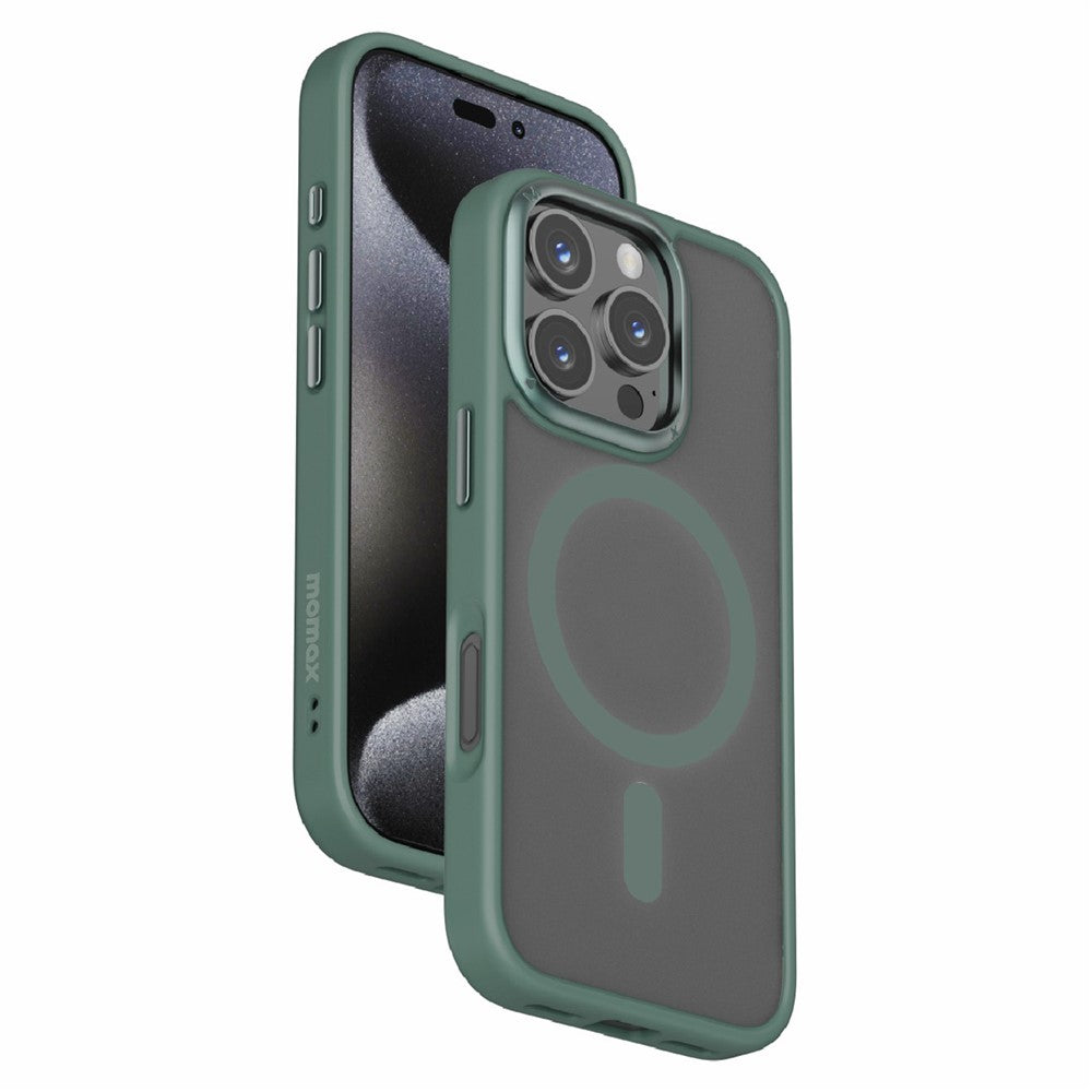 جراب MOMAX CPAP24 لهاتف iPhone 16 Pro Max متوافق مع MagSafe TPU+PC Matte Phone Cover - أخضر