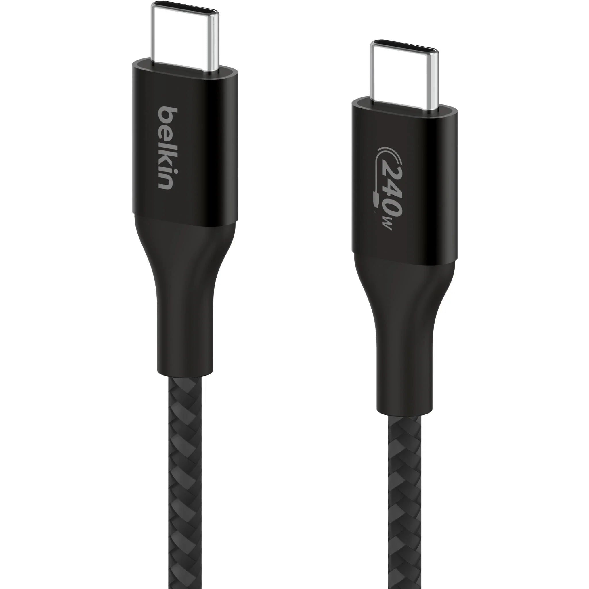 كابل USB-C مضفر من Belkin بقوة 240 واط - 1 متر - أسود