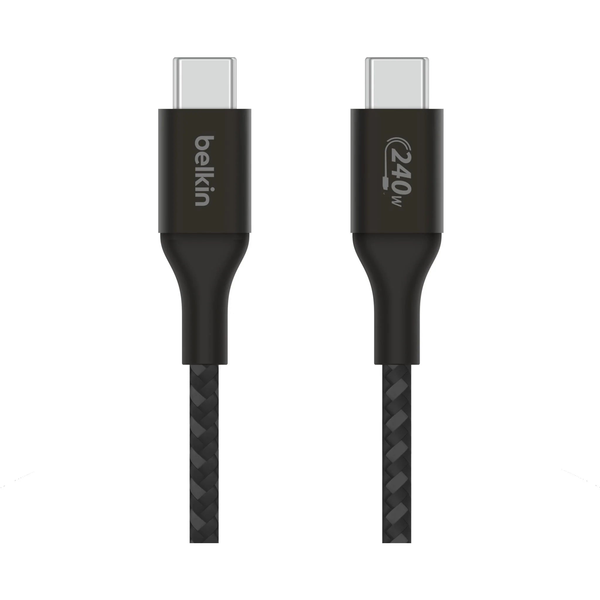 كابل USB-C مضفر من Belkin بقوة 240 واط - 1 متر - أسود