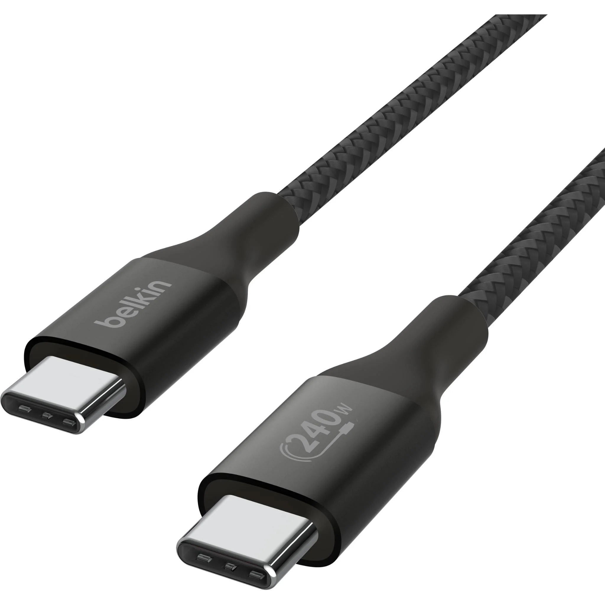 كابل USB-C مضفر من Belkin بقوة 240 واط - 1 متر - أسود