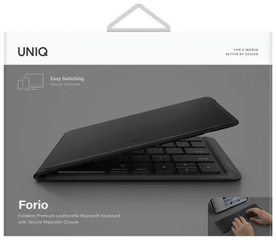 لوحة مفاتيح بلوتوث قابلة للطي من UNIQ FORIO - لون منتصف الليل (أسود)