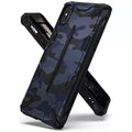 جراب هاتف Ringke Dual X لهاتف iPhone Xs Max أزرق مموه / مموه أسود