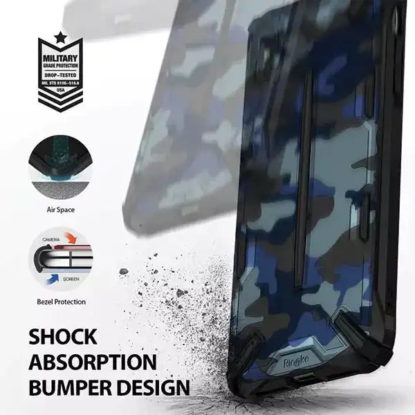 Phone case Ringke Dual X for iPhone Xs Max blue camo /camo bl