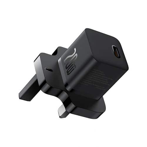 شاحن حائط BASEUS بقوة 20 واط بمنفذ USB-C أسود