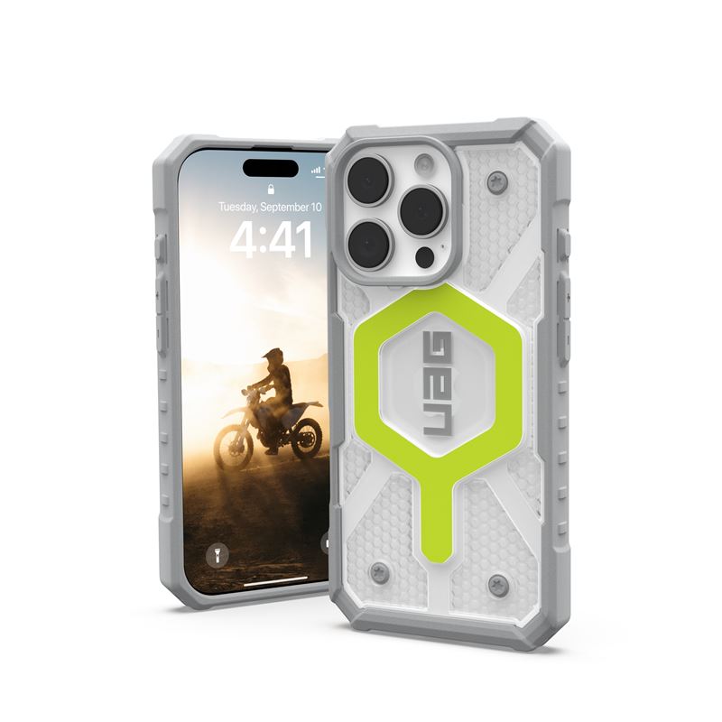 UAG iPhone 16 Pro Case 6.3" Pathfinder Clear - Rugged Shockproof, Active Neon