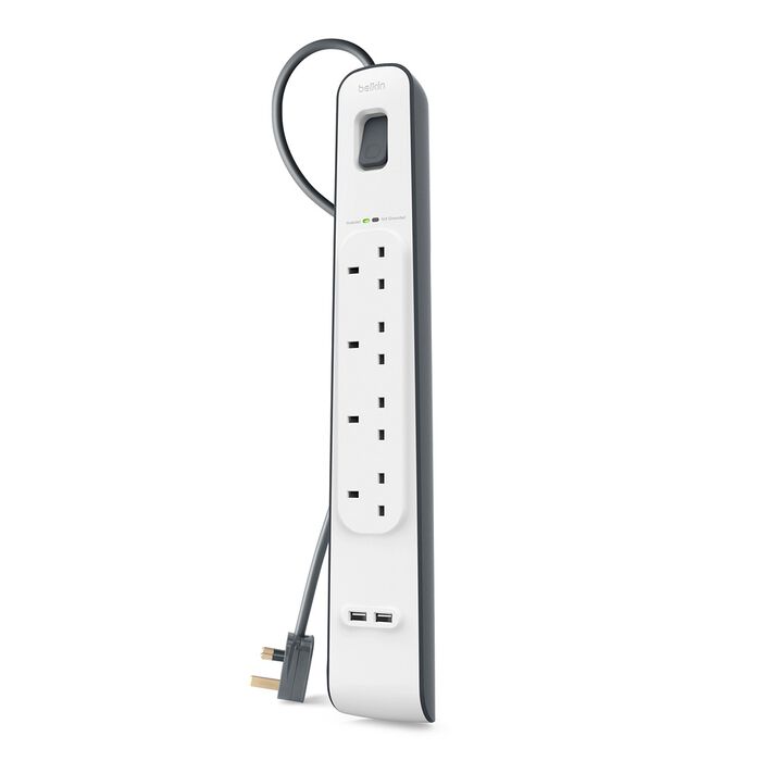 Belkin 2.4 Amp USB Charging 4-outlet Surge Protection Strip White