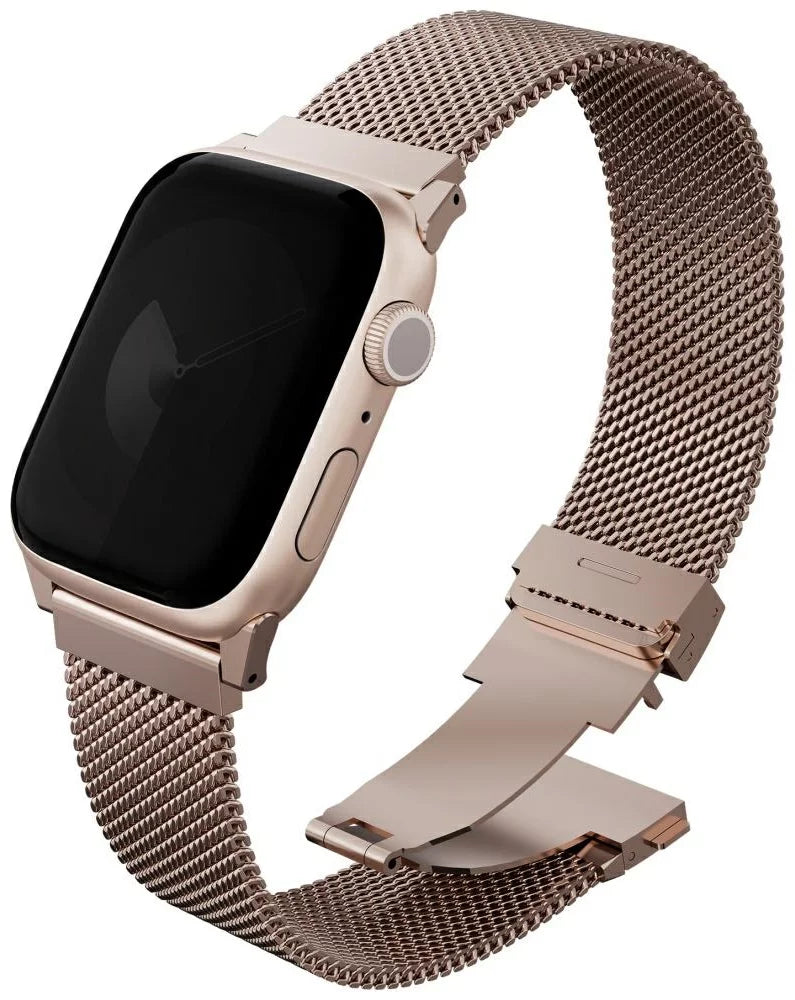 UNIQ DANTE PRO APPLE WATCH SELF-ADJUSTABLE MESH STEEL BAND 49/46/45/44MM - METALLIC ROSE