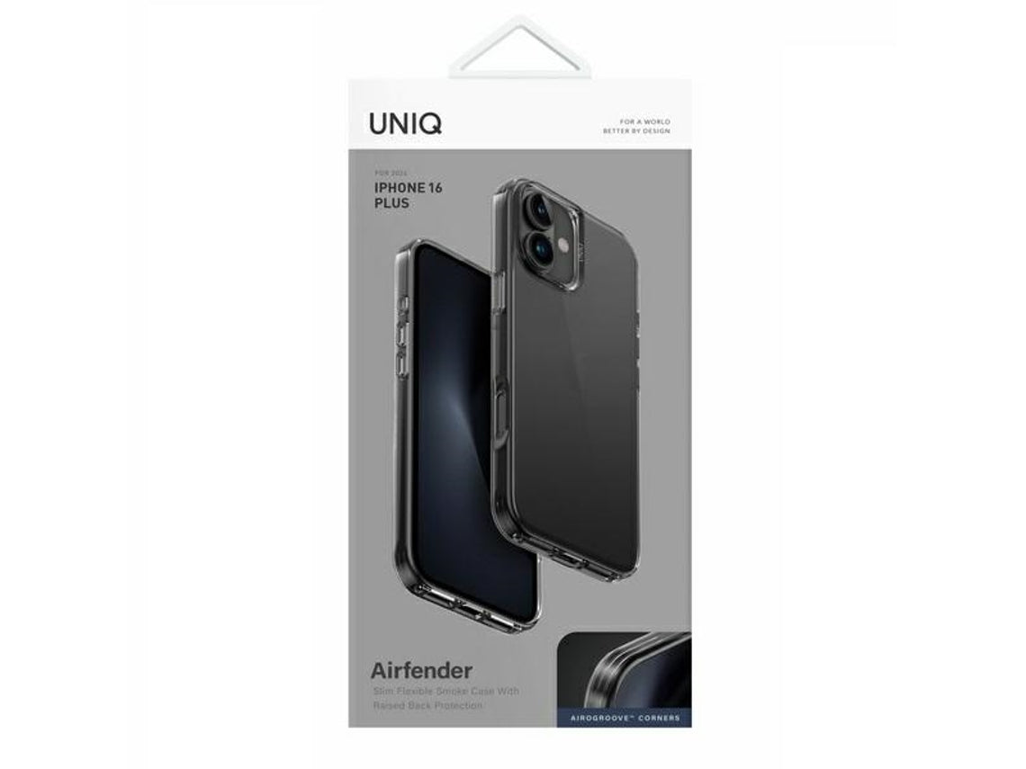 Funda Carcasa Ahumado لهاتف iPhone 16 Plus UNIQ Piel Sintética
