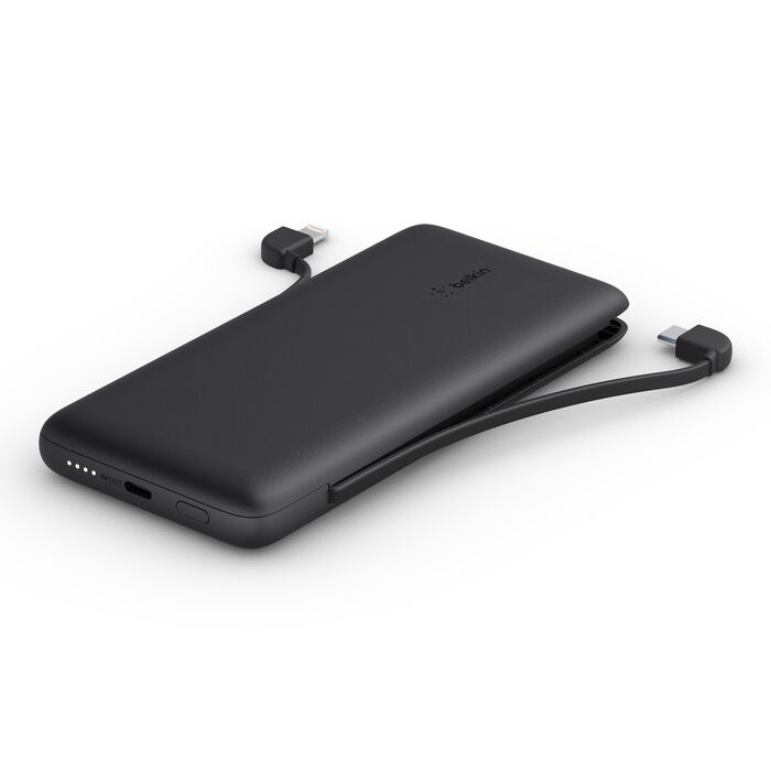 بنك طاقة USB-C 10K مع كابلات مدمجة 