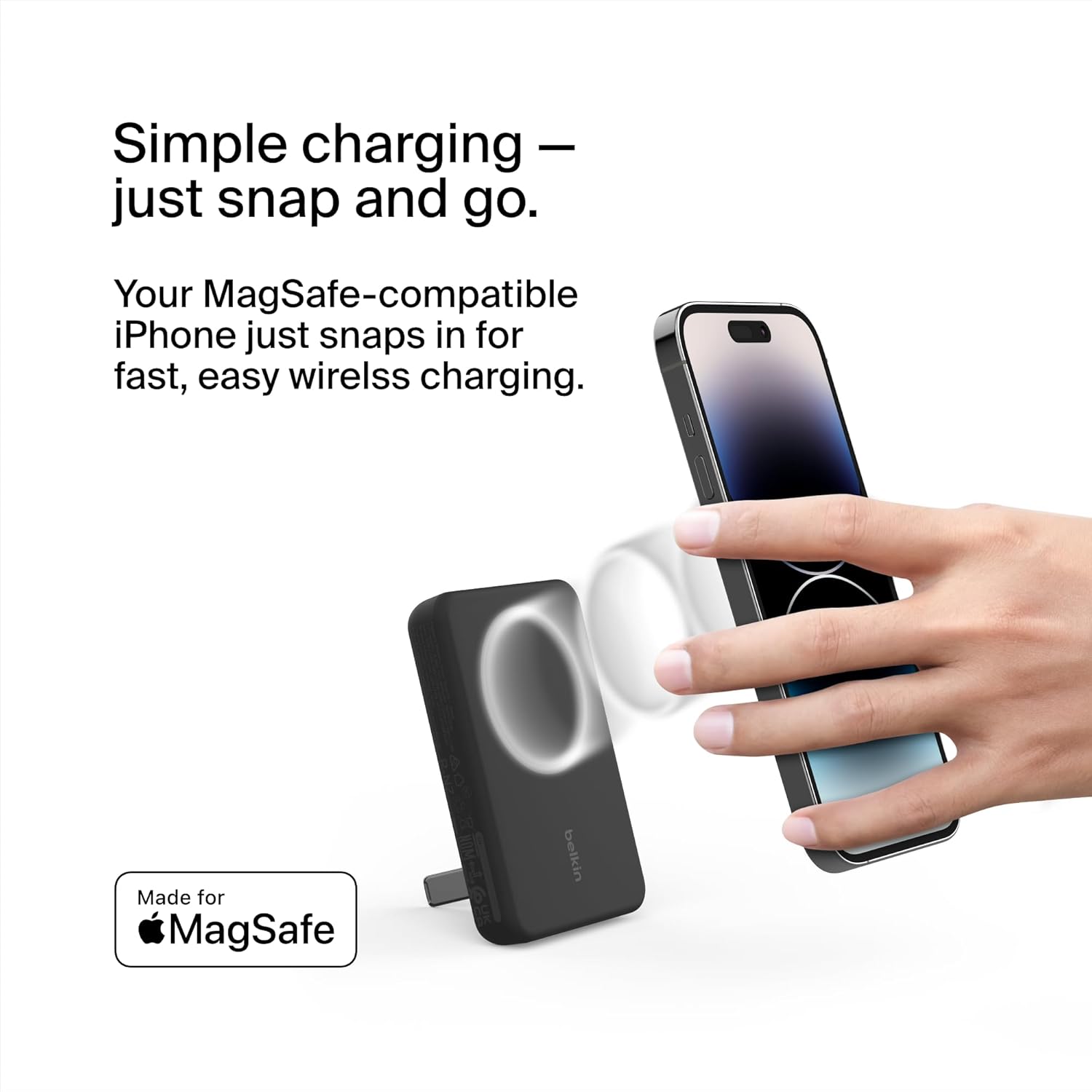 Belkin BoostCharge Magnetic Wireless Power Bank with Stand (Black)