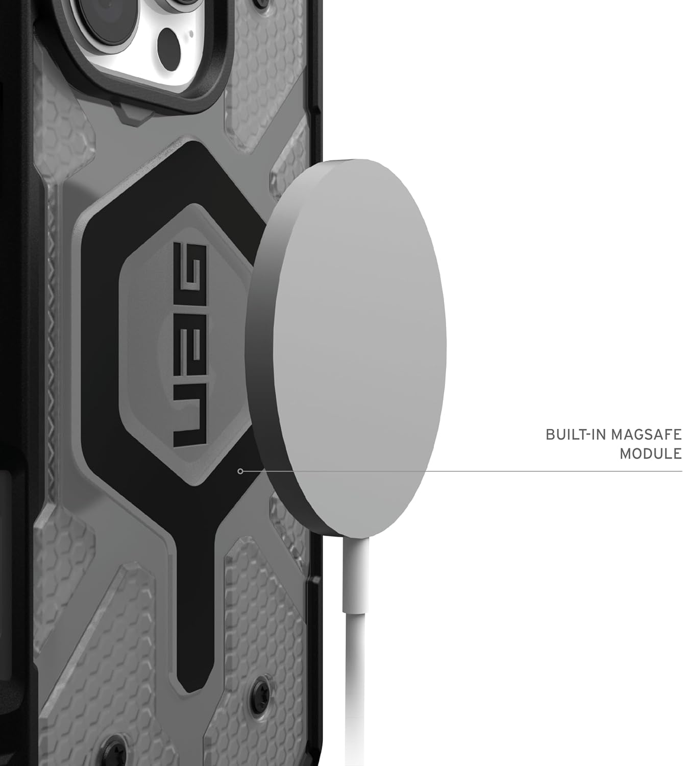 UAG iPhone 16 Pro Case 6.3" Pathfinder Clear - Rugged Shockproof Anti-Slip, Ash