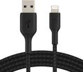 كابل Belkin BoostCharge Braided Lightning إلى USB-A بطول 6.6 قدم، أسود 