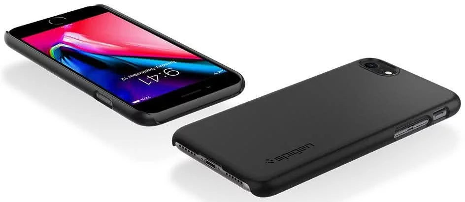 جراب SPIGEN - جراب رفيع مناسب لجهاز Apple iPhone 8/7/SE 2020 - أسود
