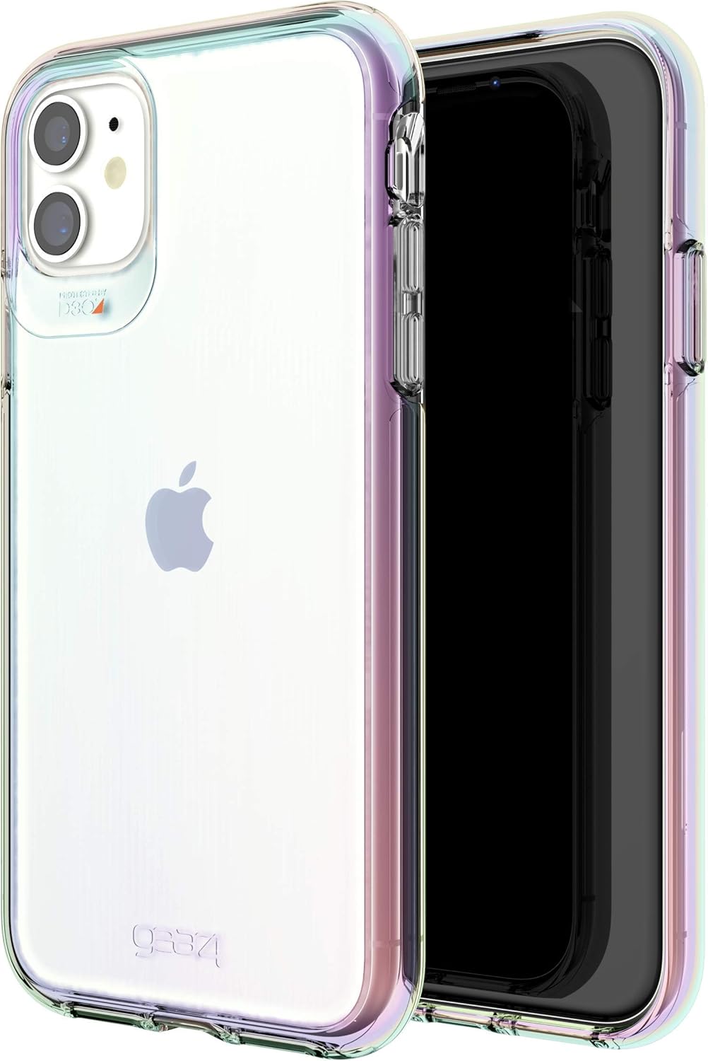 غطاء هاتف Gear4 ZAGG Crystal Palace Iridescent متوافق مع iPhone 12 Mini، حماية متقدمة من الصدمات بتقنية D3O المتكاملة، مضاد للاصفرار