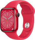 ساعة Apple Watch Series 8 GPS مقاس 41 مم مع هيكل من الألومنيوم وسوار رياضي (PRODUCT)RED - عادي: