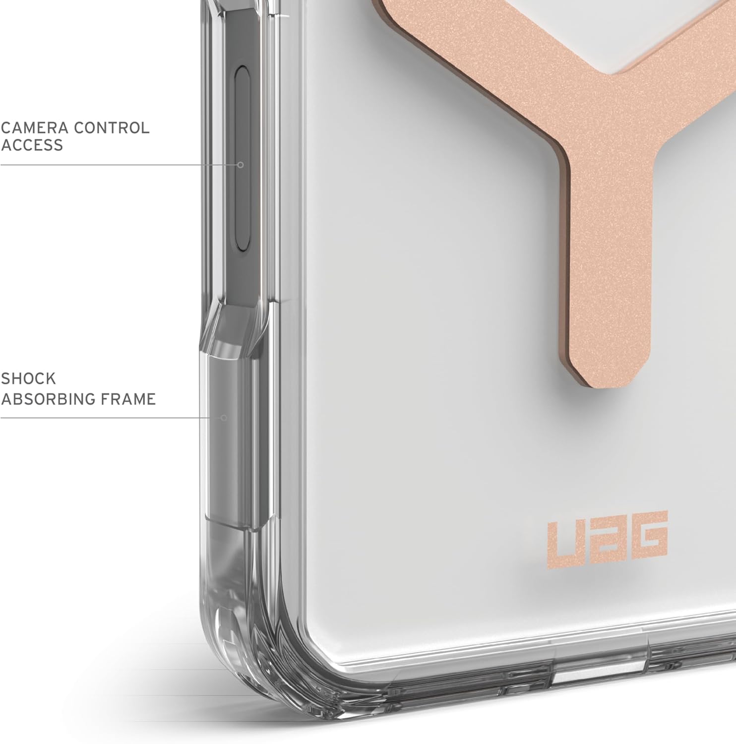 UAG iPhone 16 Pro Case 6.3" Plyo - Rugged Slim Clear Shockproof, Ice/Rose Gold