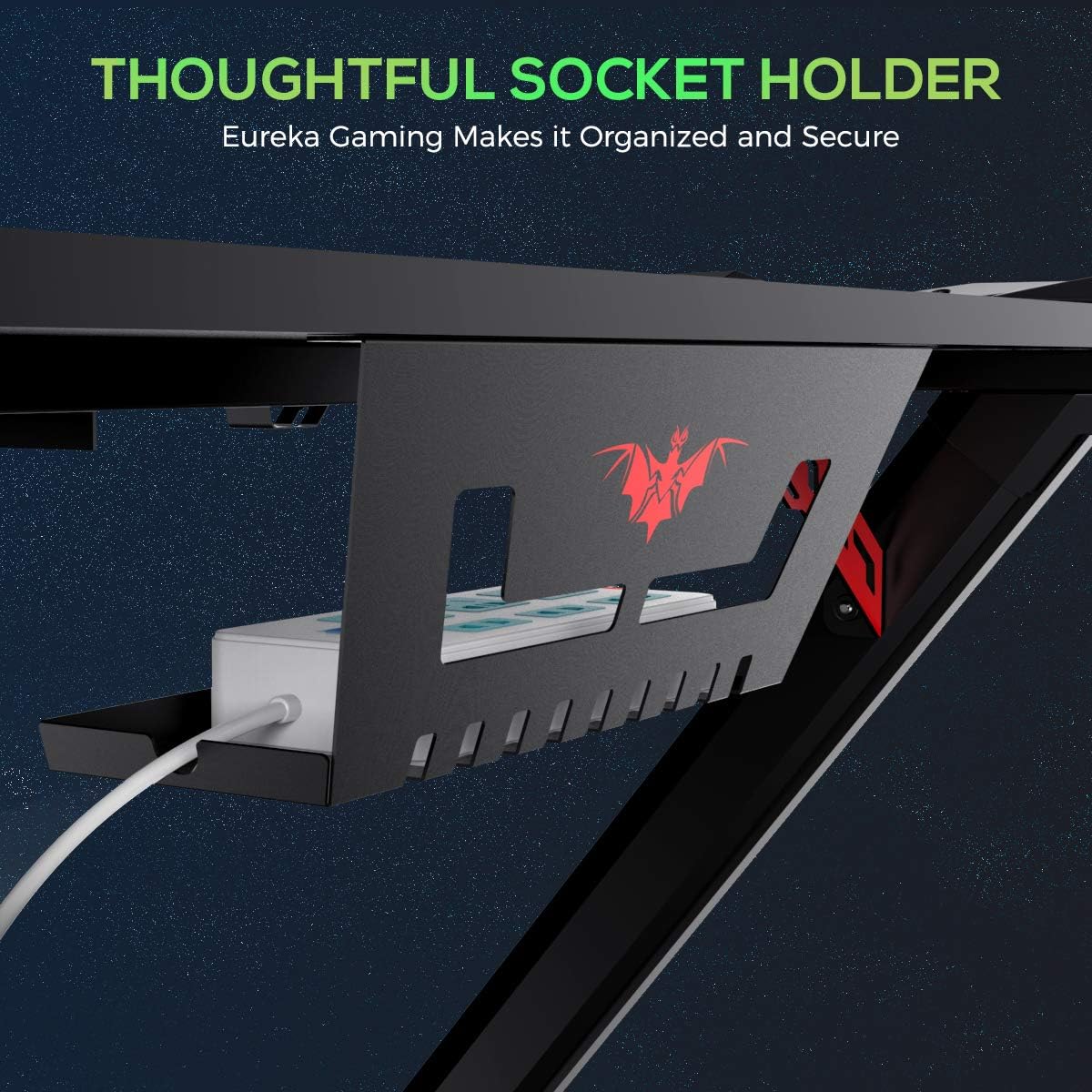 Eureka Ergonomic Z1‑S PRO Gaming Desk – Black 43.5″