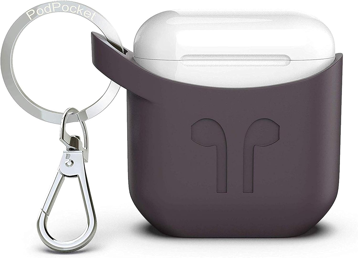 جراب سيليكون Pod Pocket لسماعات Apple AirPods - رمادي كاكاو 