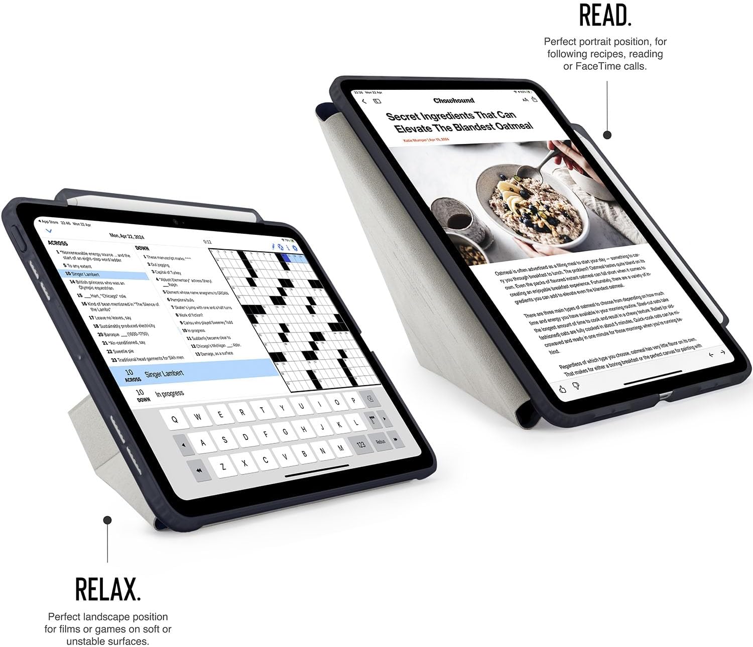 Pipetto iPad Pro 13 Origami No3Pencil Case Dk Blue