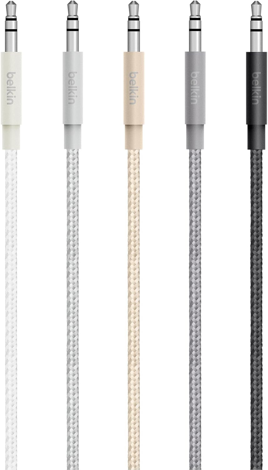 كابل Belkin MiXiT Metallic Aux/Auxiliary، بطول 4 أقدام