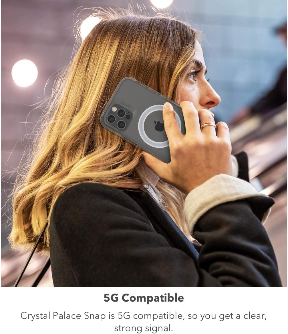 ZAGG Gear 4 Crystal Palace Snap D30 Protective Case for iPhone 13 Mini, 5G, Slim, Shockproof, Wireless Charging, MagSafe, (Clear)