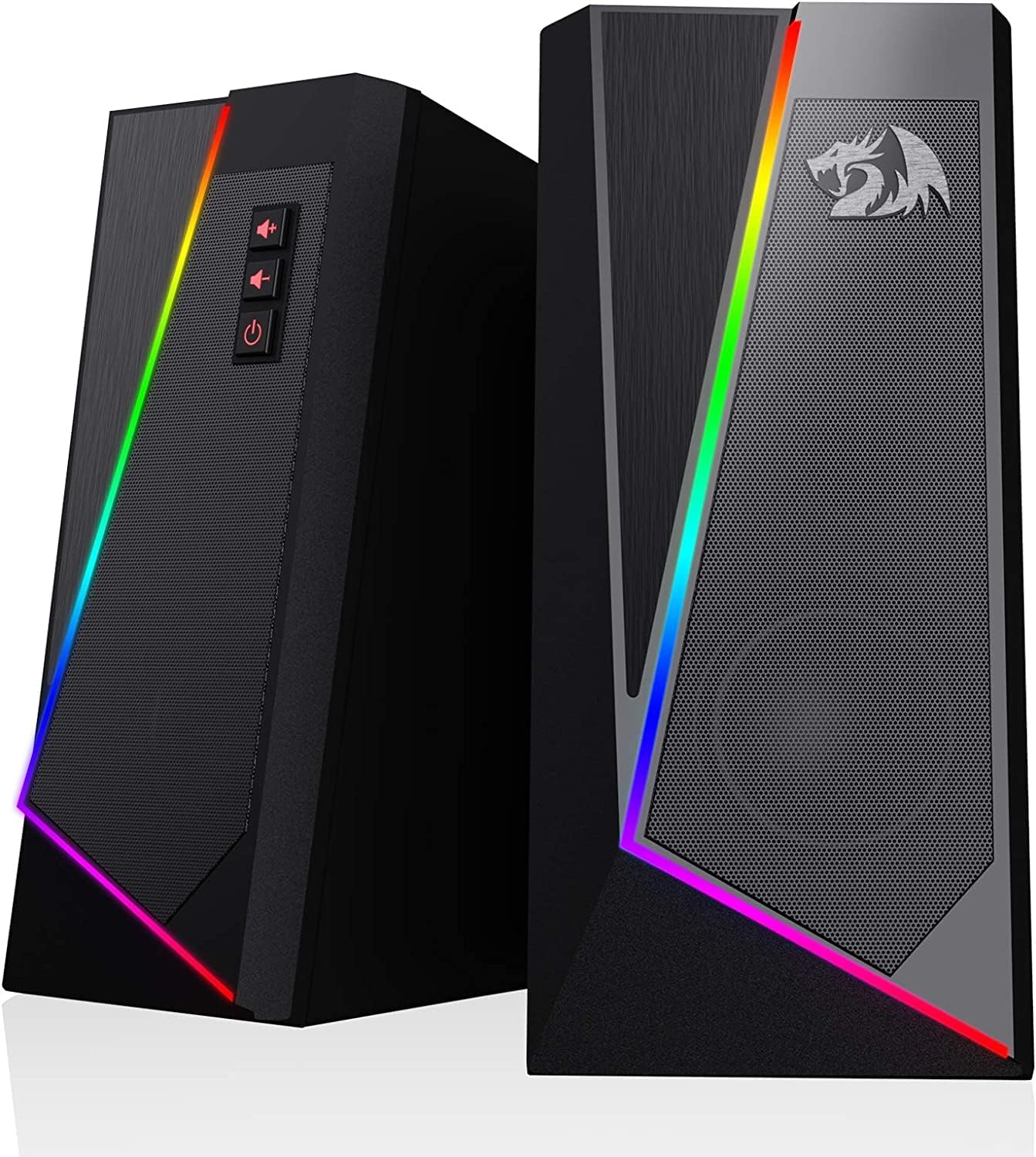 مكبرات صوت سطح المكتب Redragon GS520 Anvil RGB، مكبر صوت ستيريو للكمبيوتر الشخصي بقناتين مع 6 أوضاع LED ملونة