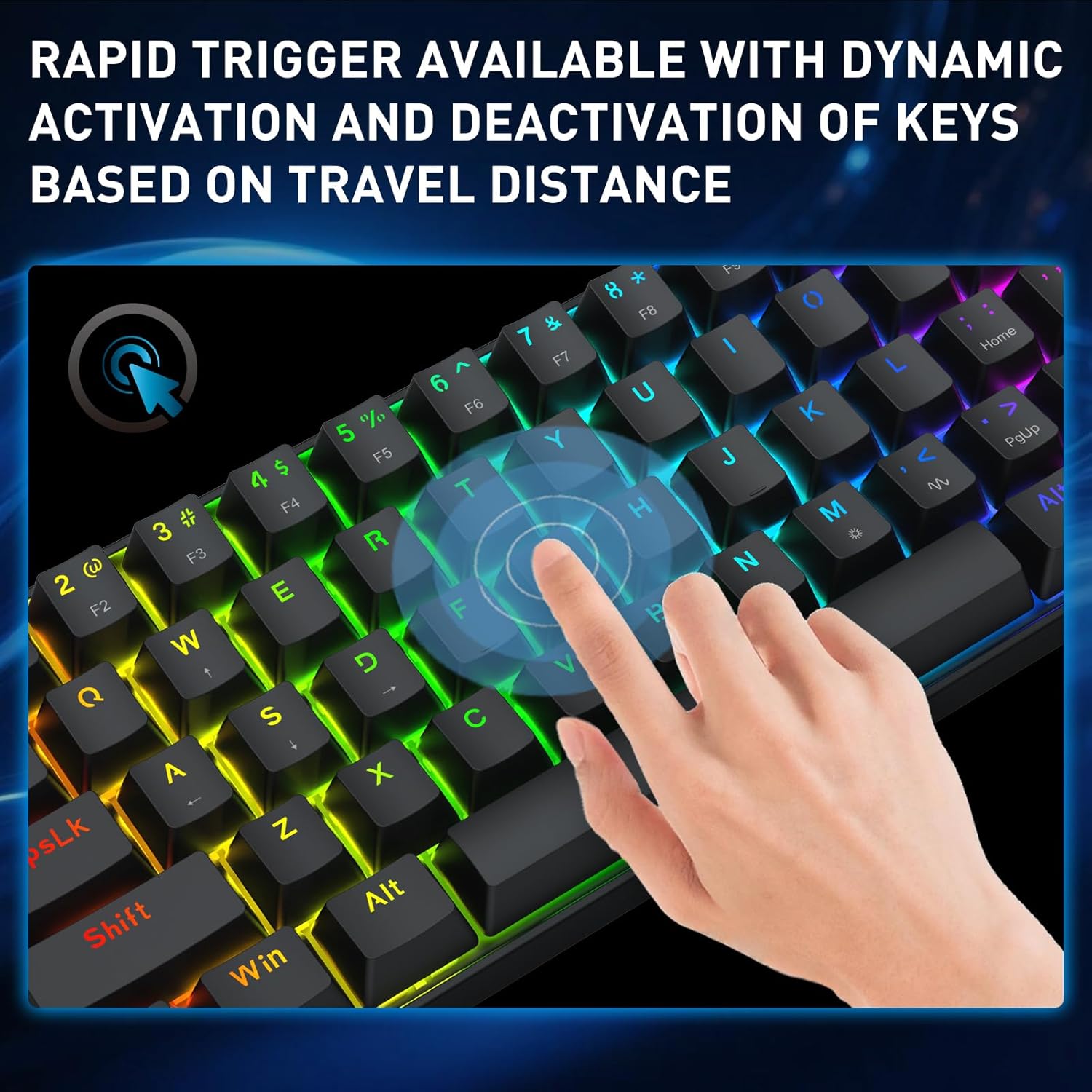 لوحة مفاتيح الألعاب الميكانيكية Redragon K617-RGB Fizz 60% سلكية RGB - أسود، مفتاح أحمر، 61 مفتاحًا