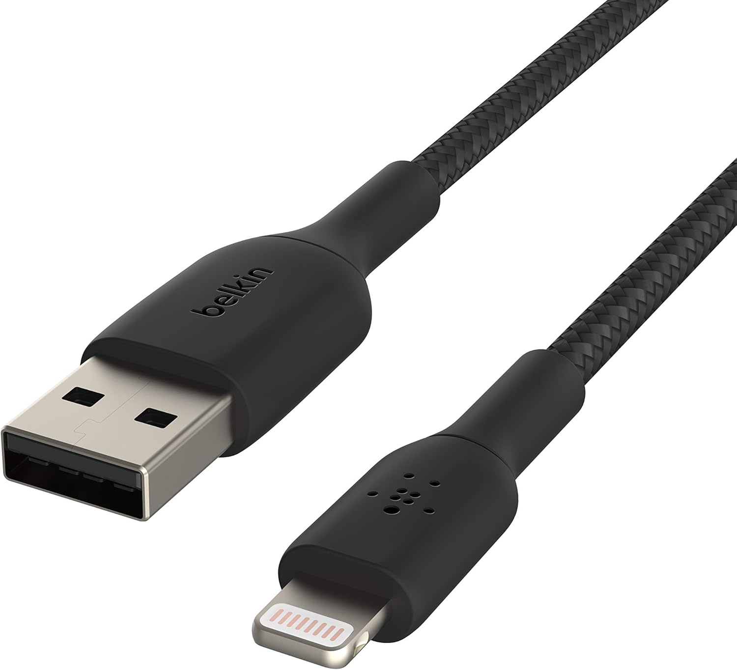 Belkin BoostCharge Braided Lightning to USB-A Cable 6.6' Black