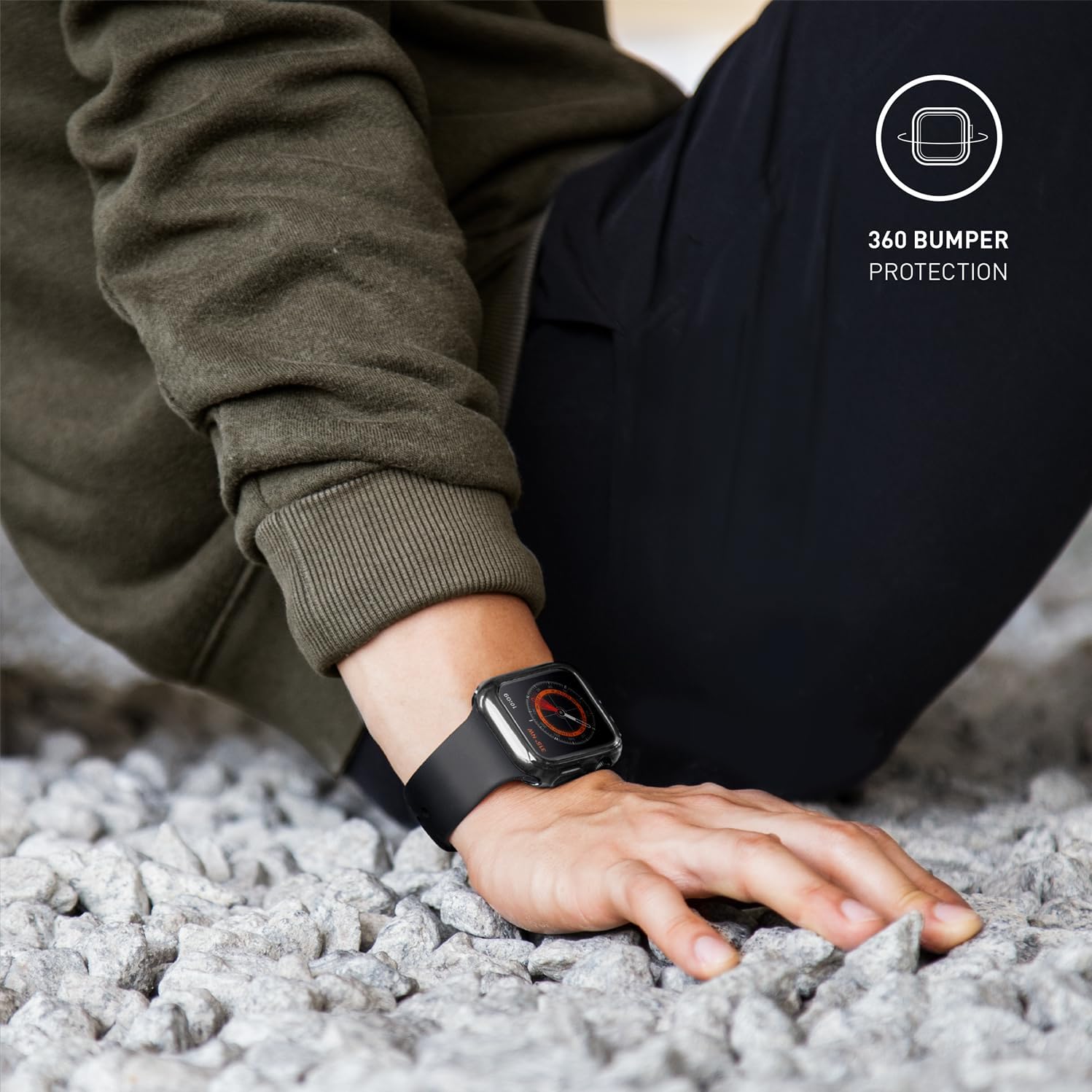 UNIQ Garde 45mm Hybrid Watch Case with Screen Protector - Tinted Grey