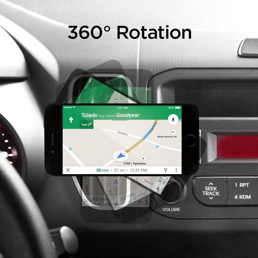 حامل هاتف سيارة Spigen Kuel QS11 رباعي مغناطيسي بفتحة تهوية السيارة QNMP متوافق مع معظم الهواتف الذكية - أسود