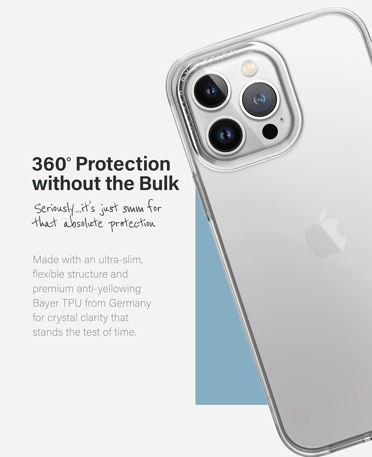 جراب هاتف Air Fender متوافق مع iPhone 14 Plus، شفاف كريستالي