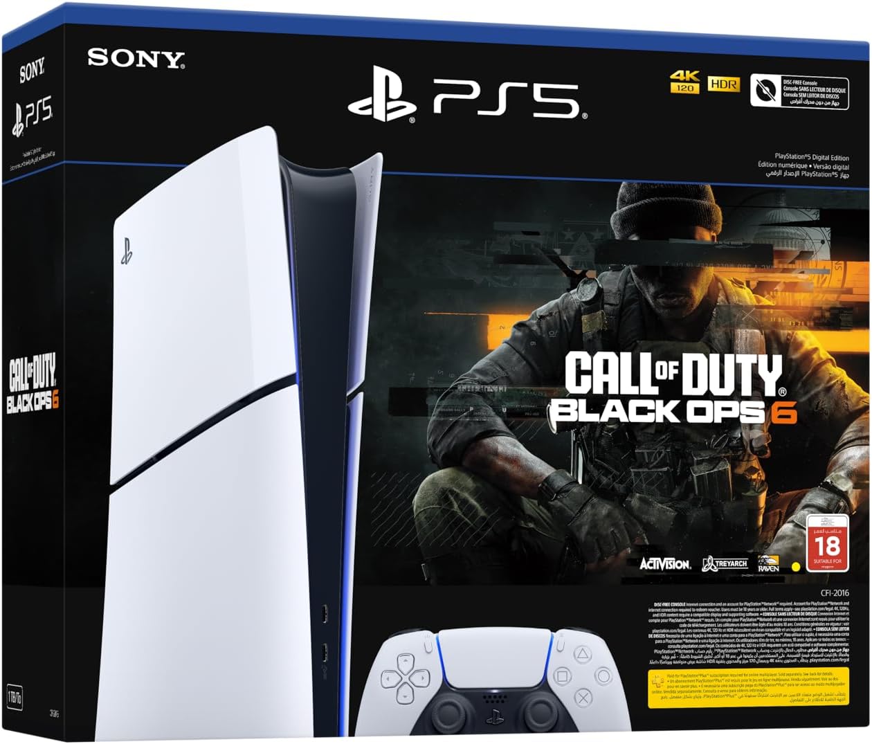 جهاز بلاي ستيشن 5 الرقمي النحيف + لعبة Call of Duty Black Ops 6 - النسخة الإماراتية