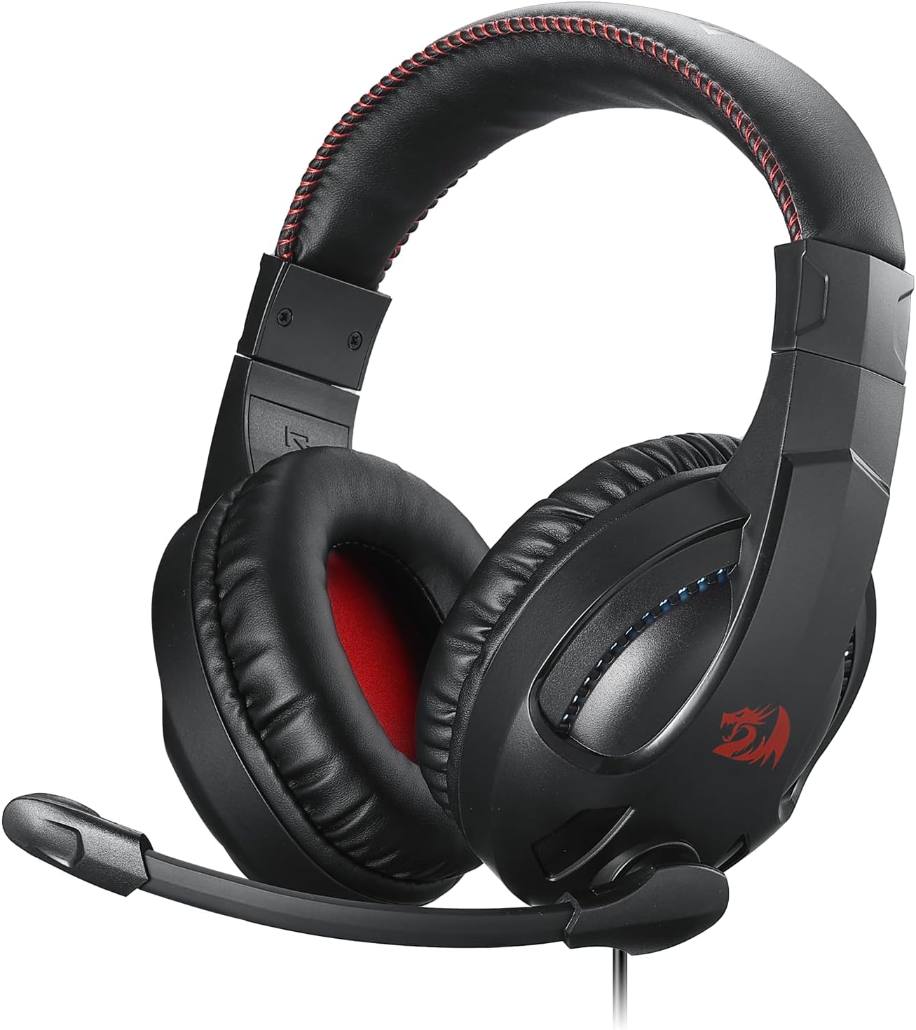 سماعة رأس سلكية للألعاب Redragon H211 Cronus - فوق الأذن، صوت محيطي ستيريو، ميكروفون مانع للضوضاء، إضاءة خلفية RGB ديناميكية، مشغلات 40 مم، لون أسود