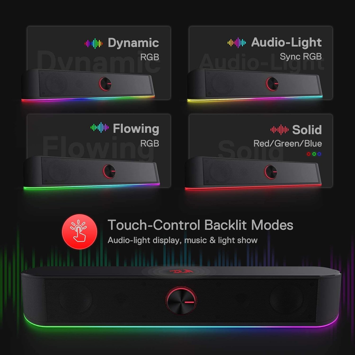 مكبر صوت Redragon GS560 Adiemus RGB 2.0 Channel USB سلكي