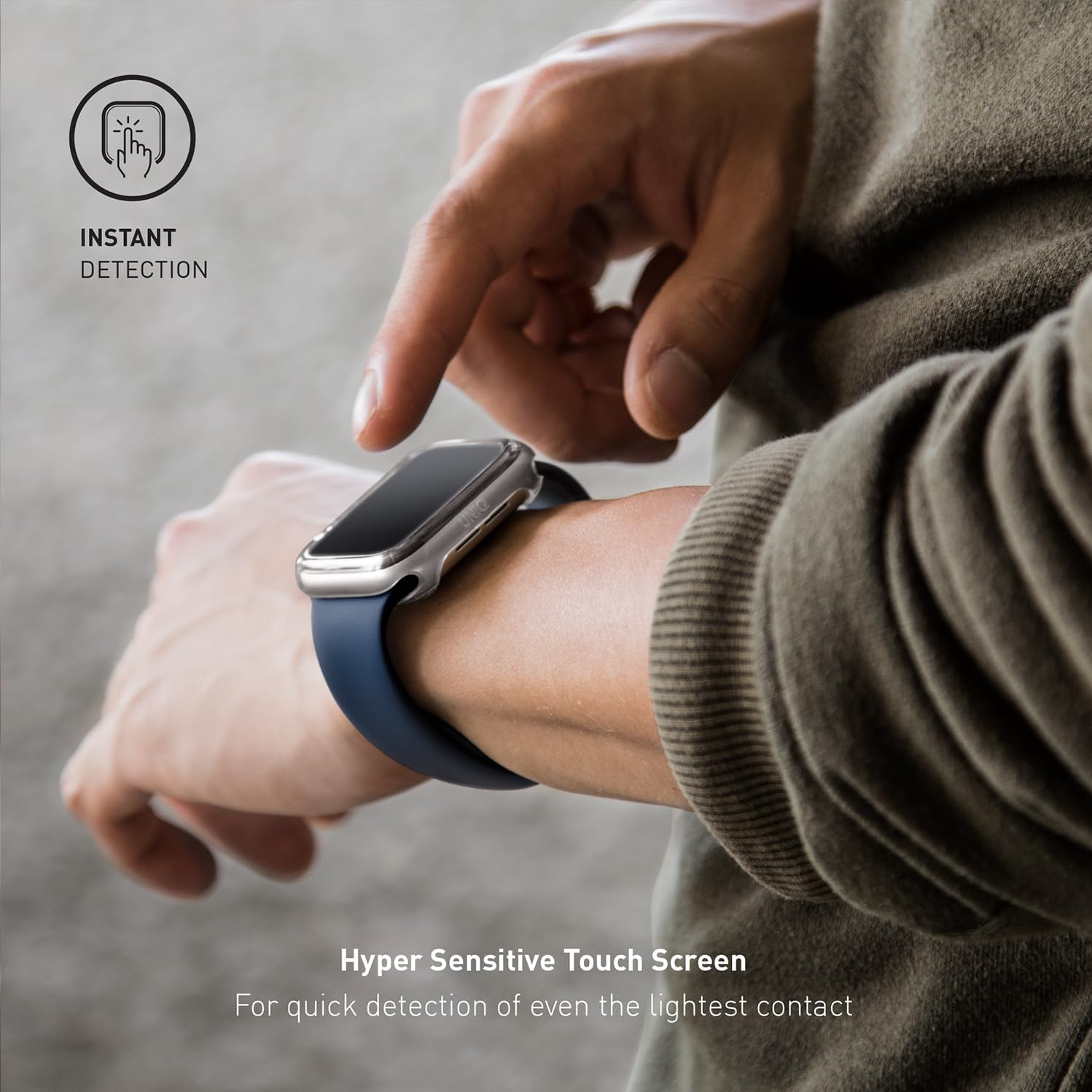 UNIQ Garde 45mm Hybrid Watch Case with Screen Protector - Tinted Grey