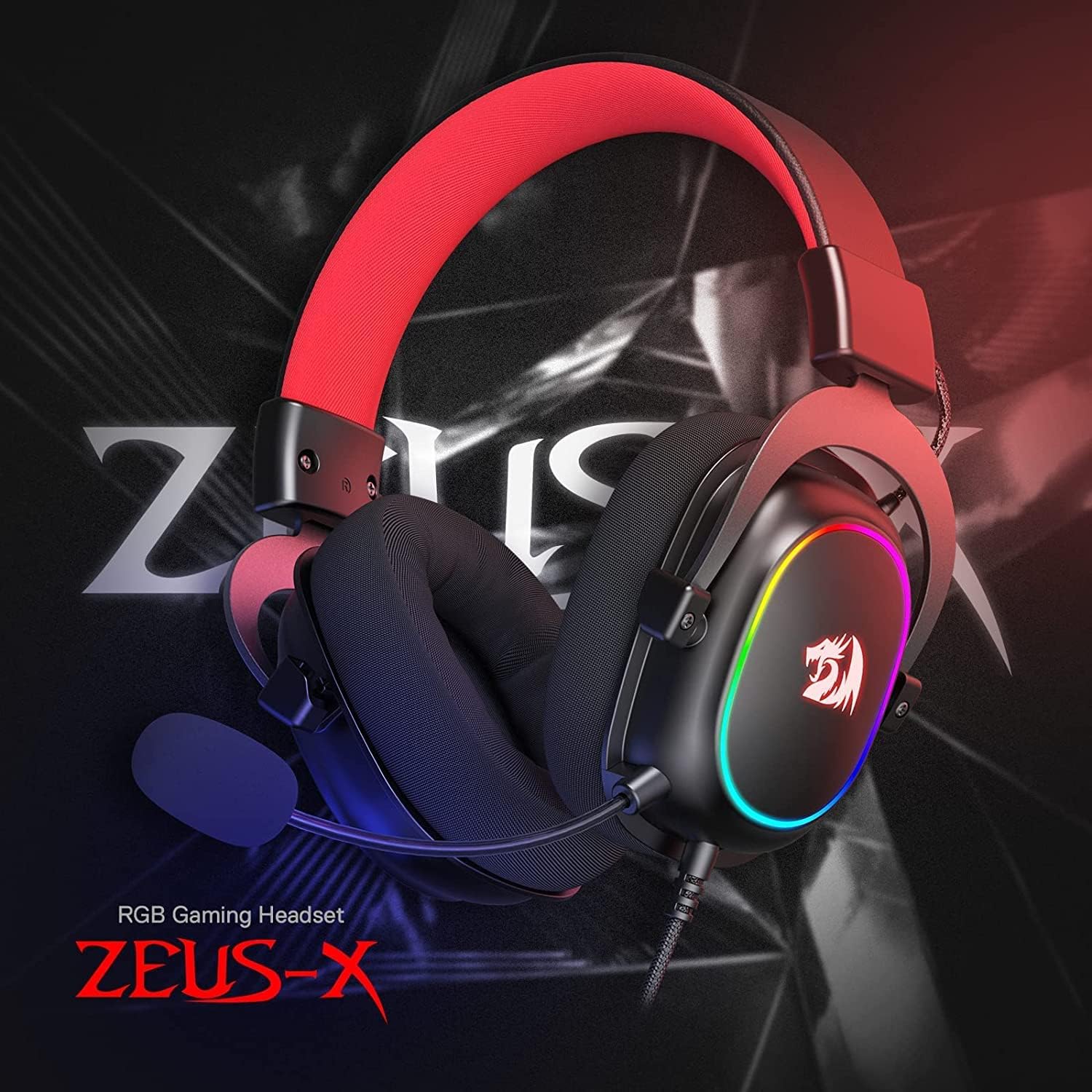 سماعة الألعاب Redragon H510 ZEUS‑X RGB السلكية 7.1 Surround (أسود)