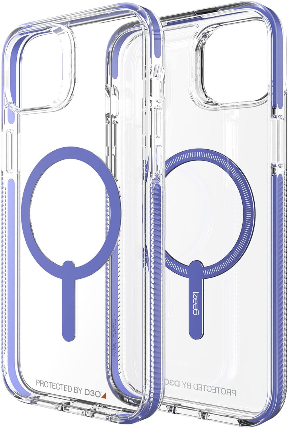 جراب Gear4 ZAGG Santa Cruz Snap لهاتف Apple iPhone 14 Plus، حماية من السقوط D30 حتى (13 قدمًا × 4 أمتار)، متوافق مع الشحن اللاسلكي، الجزء العلوي والسفلي والحواف المقواة - أزرق أرجواني