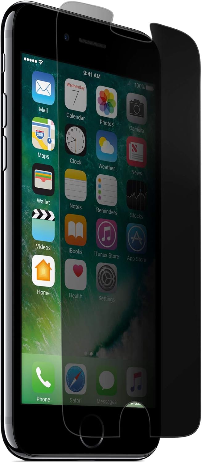 Naztech Premium HD Tempered Glass Screen Protector [Anti-Fingerprint & Built-in Shatter Prevention] Compatible For iPhone 8/ 7/ 6s - Easy Installation