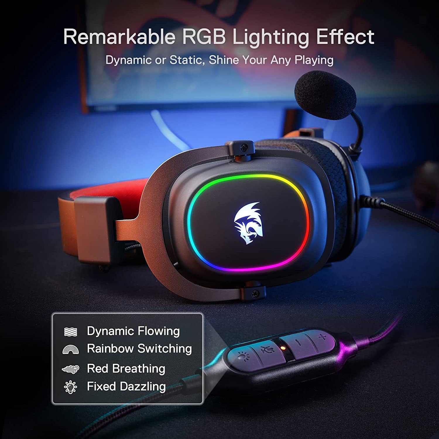 سماعة الألعاب Redragon H510 ZEUS‑X RGB السلكية 7.1 Surround (أسود)