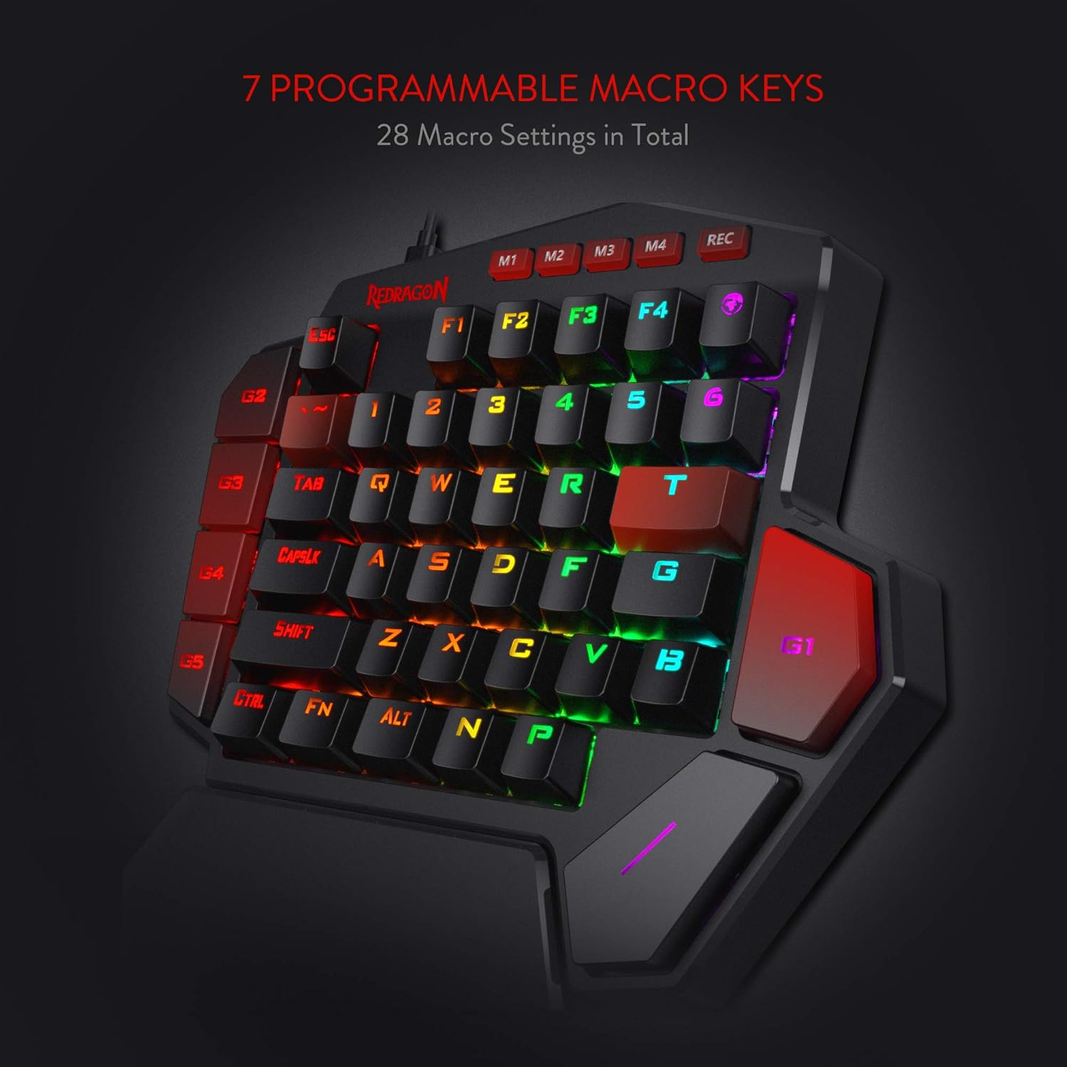 Redragon K585 DITI One‑Handed RGB Mechanical Gaming Keypad – Blue Switches