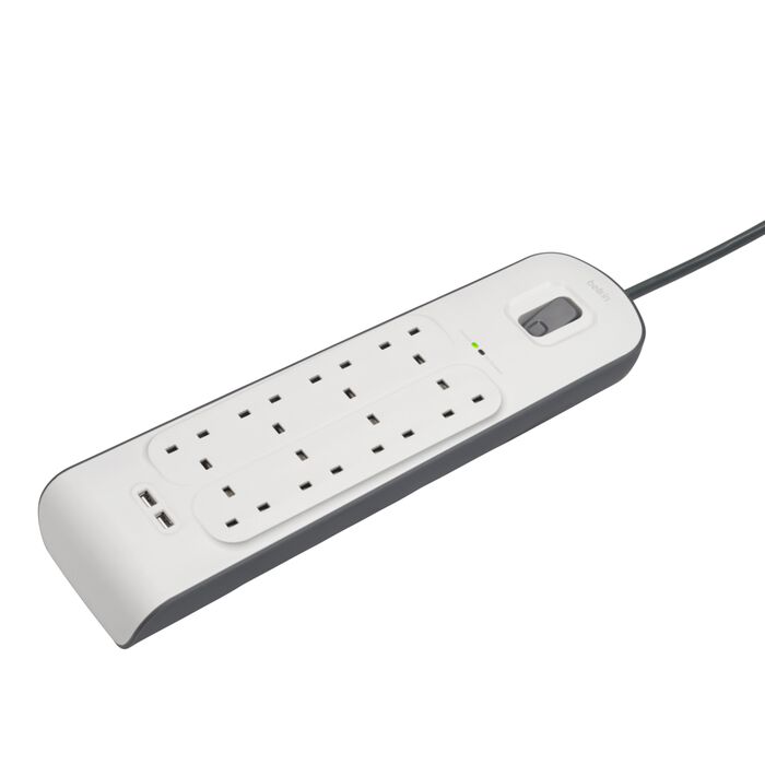 Belkin 2.4 Amp USB Charging 8-outlet Surge Protection Strip White